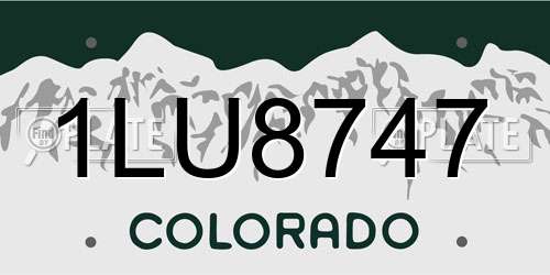 1LU8747 Colorado License Plate