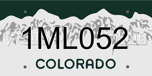 1ML052 Colorado License Plate