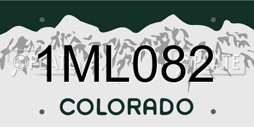 1ML082 Colorado License Plate