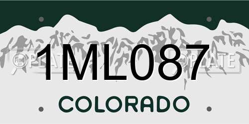 1ML087 Colorado License Plate