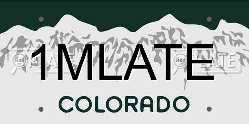 1MLATE Colorado License Plate