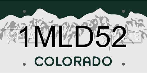 1MLD52 Colorado License Plate