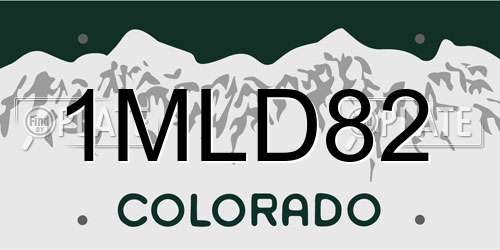 1MLD82 Colorado License Plate