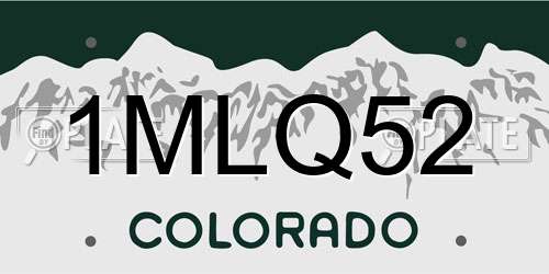 1MLQ52 Colorado License Plate