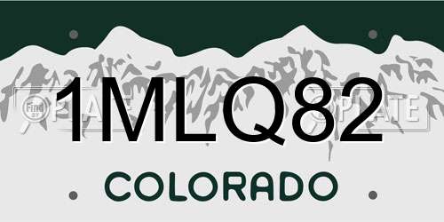 1MLQ82 Colorado License Plate
