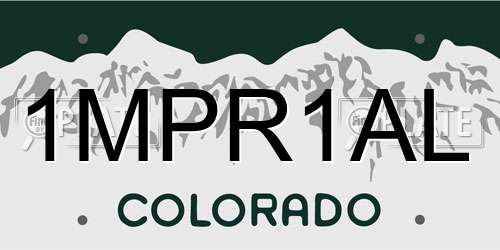 1MPR1AL Colorado License Plate