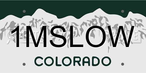 1MSLOW Colorado License Plate