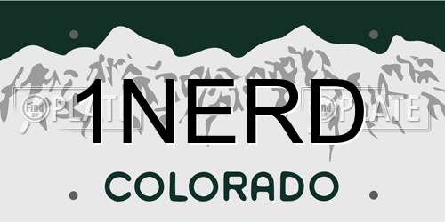 1NERD Colorado License Plate
