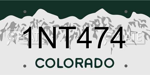 1NT474 Colorado License Plate