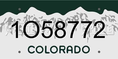 1O58772 Colorado License Plate