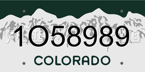 1O58989 Colorado License Plate