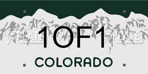 1OF1 Colorado License Plate