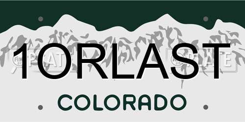 1ORLAST Colorado License Plate