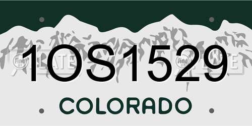 1OS1529 Colorado License Plate
