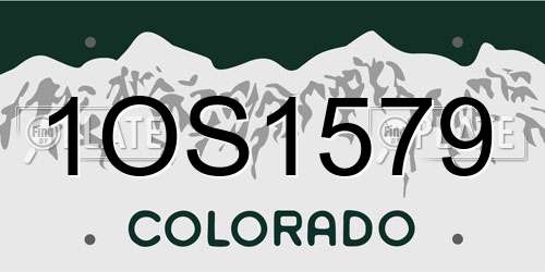 1OS1579 Colorado License Plate