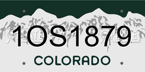 1OS1879 Colorado License Plate