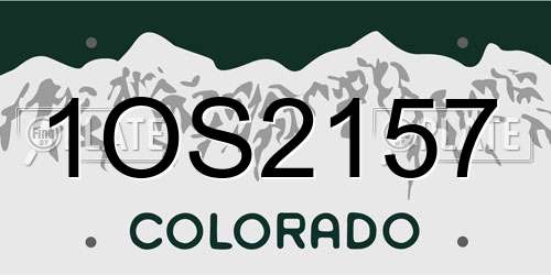 1OS2157 Colorado License Plate