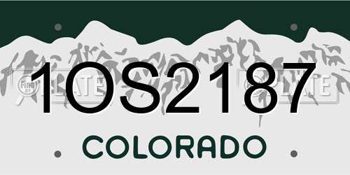 1OS2187 Colorado License Plate