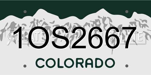 1OS2667 Colorado License Plate