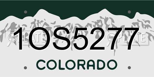1OS5277 Colorado License Plate