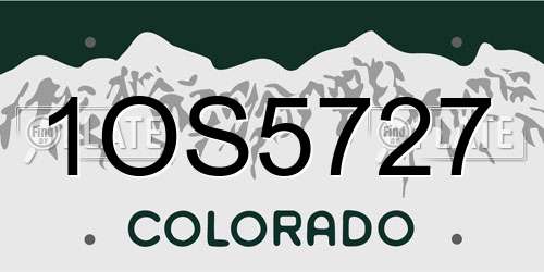 1OS5727 Colorado License Plate