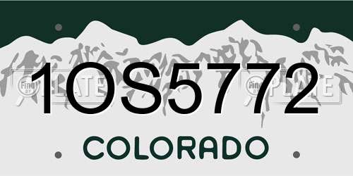 1OS5772 Colorado License Plate