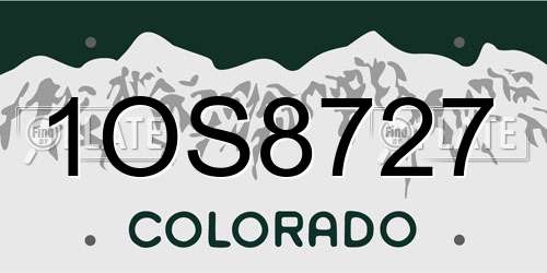 1OS8727 Colorado License Plate