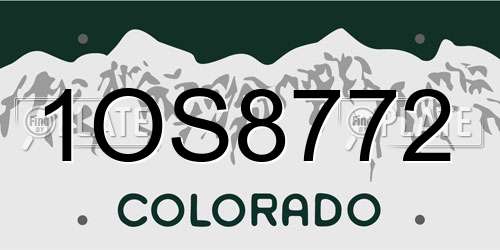 1OS8772 Colorado License Plate