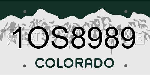 1OS8989 Colorado License Plate