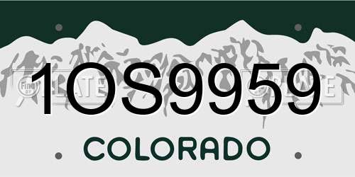 1OS9959 Colorado License Plate