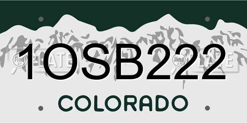 1OSB222 Colorado License Plate