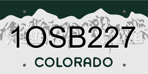 1OSB227 Colorado License Plate