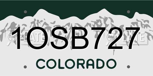 1OSB727 Colorado License Plate
