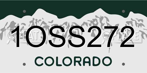 1OSS272 Colorado License Plate