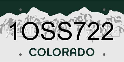 1OSS722 Colorado License Plate