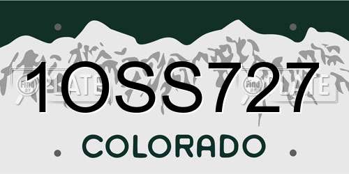 1OSS727 Colorado License Plate
