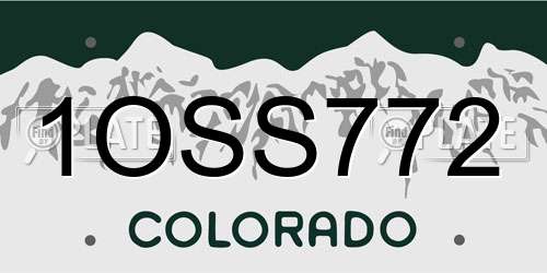 1OSS772 Colorado License Plate