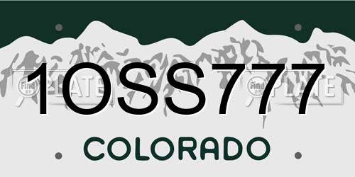1OSS777 Colorado License Plate