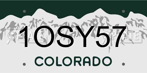1OSY57 Colorado License Plate