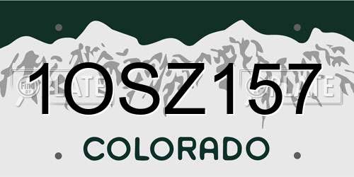1OSZ157 Colorado License Plate