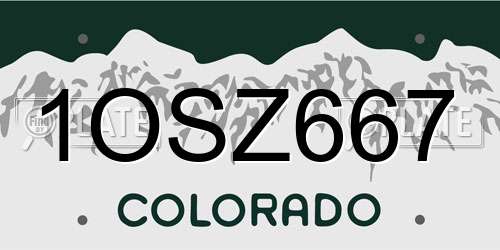 1OSZ667 Colorado License Plate