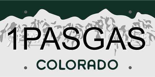 1PASGAS Colorado License Plate