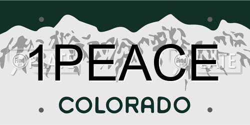 1PEACE Colorado License Plate