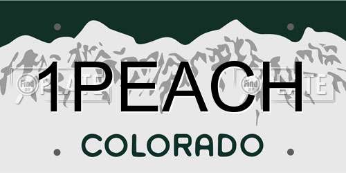1PEACH Colorado License Plate
