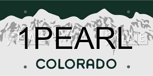 1PEARL Colorado License Plate
