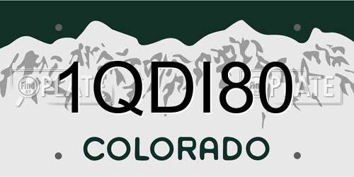 1QDI80 Colorado License Plate