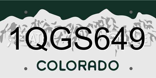 1QGS649 Colorado License Plate