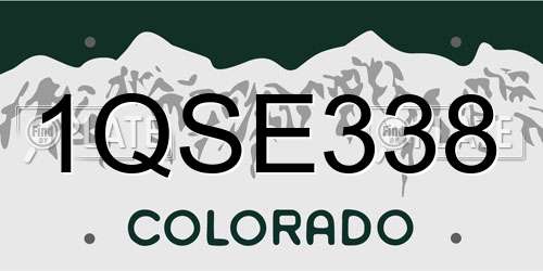 1QSE338 Colorado License Plate