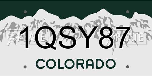1QSY87 Colorado License Plate