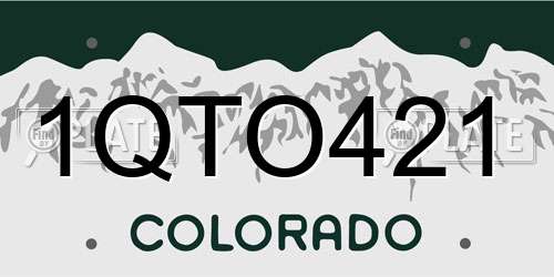 1QTO421 Colorado License Plate